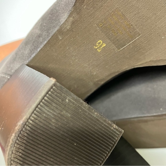 Seychelles Anthropologie Brand gray suede leather heel lace up booties size 9.5 - Picture 10 of 11